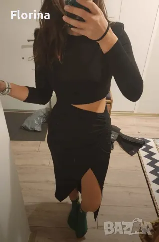 Черна вечерна рокля, нова с етикет, снимка 6 - Рокли - 49840100