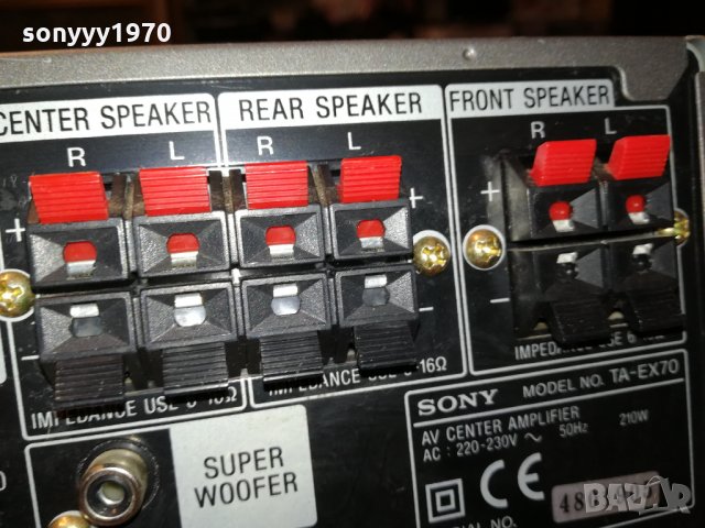 sony ta-ex70av amplifier 1209211212, снимка 16 - Ресийвъри, усилватели, смесителни пултове - 34106604