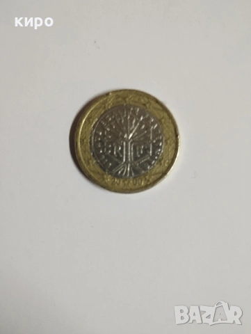 рядка Френска монета от 1евро, снимка 2 - Нумизматика и бонистика - 53117289