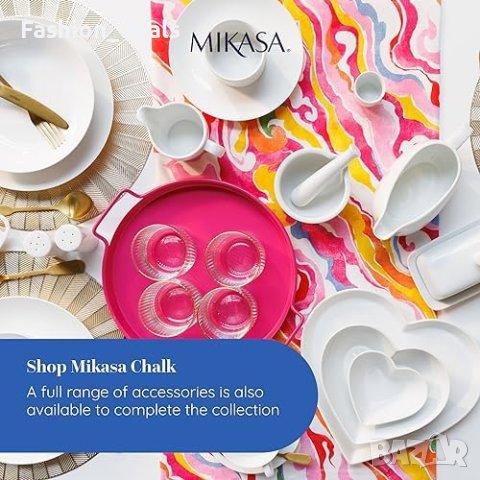 Нов комплект Порцеланови Чинии MIKASA Chalk - Сет 4 броя Подарък, снимка 8 - Други стоки за дома - 42833897