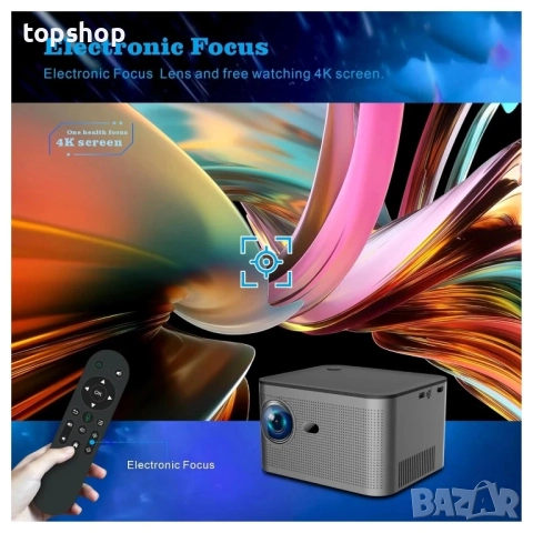 Проектор HY350 4K Full HD 1080P WiFi 580ANSI 150" Електронен фокус BT5.0 Домашно кино, снимка 3 - Плейъри, домашно кино, прожектори - 51595263