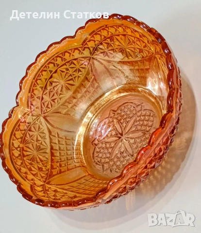 Винтидж купа от карнавално стъкло, снимка 4 - Други - 52355056