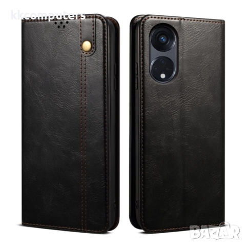 Oppo A1 Pro 5G / Reno8 T 5G / A98 5G Oil Wax Crazy Horse Texture Wallet Калъф и Протектор