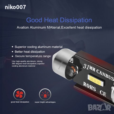 Нови Festoon CSP LED крушки-Супер силни лед -дневни светлини-интериор-номер- C5W/C10W , снимка 9 - Аксесоари и консумативи - 31382804