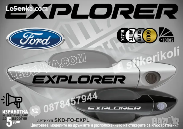 Ford стикери за дръжки SKD-FO-01, снимка 9 - Аксесоари и консумативи - 35641008