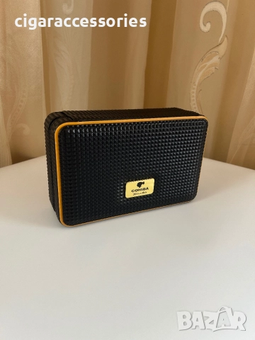 Преносима кутия за пури COHIBA хумидор с хигрометър и овлажнител, снимка 4 - Табакери - 51944954