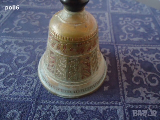 стара месингова камбана ,звънец за прислуга или др, снимка 5 - Антикварни и старинни предмети - 39240540