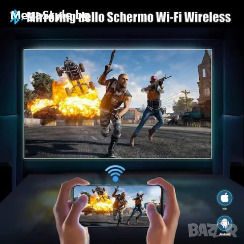 Wimius ‎WiMiUS K1 Проектор LCD Full HD LED лампа с Wi-Fi и вградени високоговорители Черен, снимка 5 - Плейъри, домашно кино, прожектори - 56221328