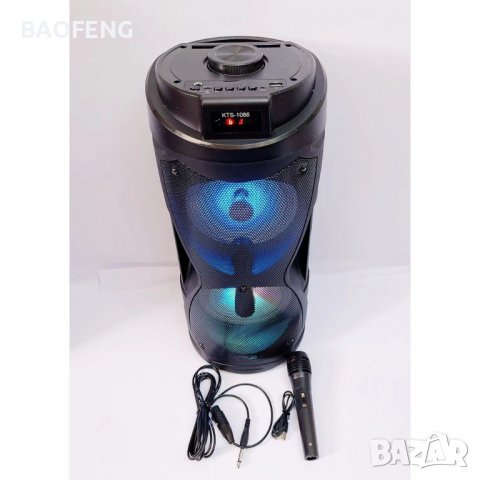 @ Нова Караоке тонколона 2х6,5”, с FM тунер, дистанционно, BLUETOOTH, модел KTS 1086, снимка 8 - Тонколони - 40092468