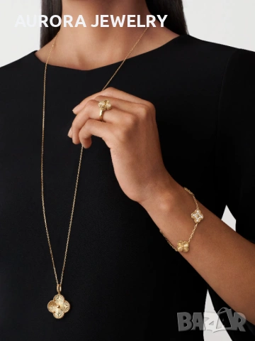 Van Cleef & Arpels VCA 5 Motifs Gold Diamond Vintage Alhambra Дамска Гривна, снимка 8 - Гривни - 53890631