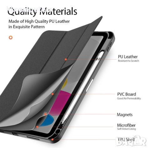 DUX DUCIS Domo Series Case за iPad (2025) / 10.9 (2022) с Протектор | Авто Включване, Три-сгъваем Ст, снимка 9 - Калъфи, кейсове - 52040225