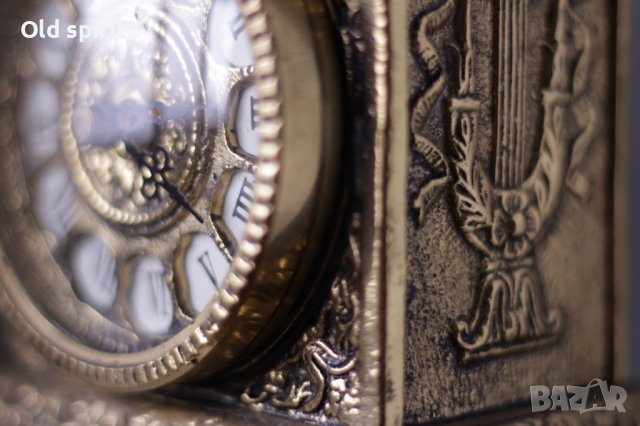 Антикварен каретен часовник от позлатен бронз, снимка 5 - Колекции - 39122460
