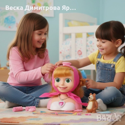 Кукла за прически „Маша и мечокът“ – Торс с дълга коса и аксесоари за оформяне, снимка 5 - Кукли - 52975555