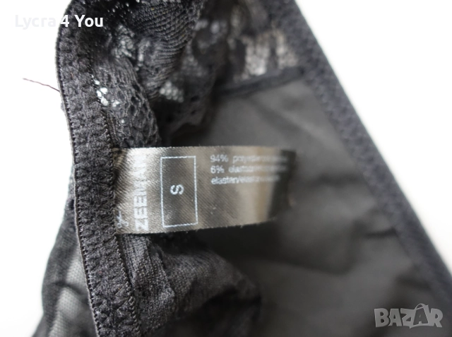 Zeeman S черна полупрашка с кожа и дантела, снимка 3 - Бельо - 52459723