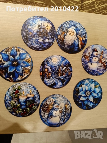 Коледни подложки за чаши, 8 броя. Нови, в опаковка. 8 лв., снимка 5 - Декорация за дома - 48487033