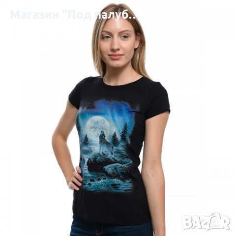 Нова дамска тениска с дигитален печат Вълк, пълнолуние, Серия вълци, снимка 10 - Тениски - 29463547