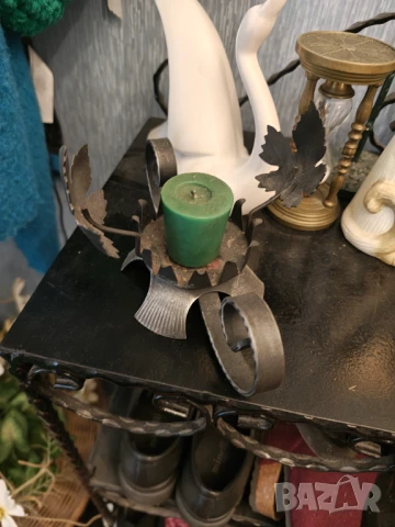 Ръчно изработен свещник ковано желязо , снимка 3 - Други - 51109350