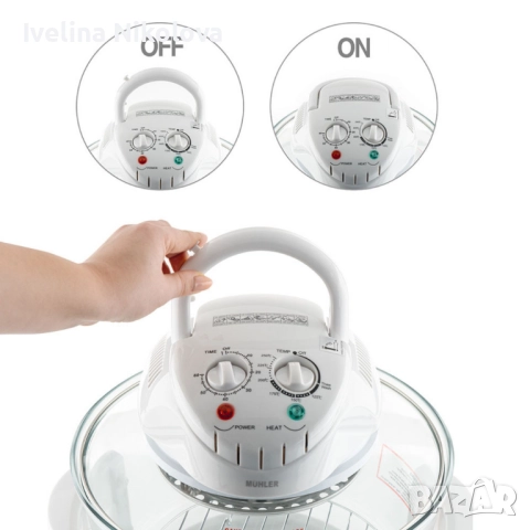 Комбинирана 2в1 халогенна фурна и еър фрайър MFC-1200,1400W,12 л., снимка 6 - Фритюрници - 51776488