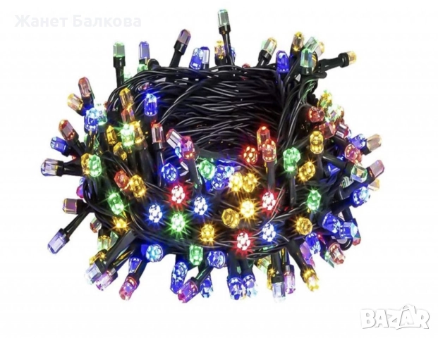 Коледни лампички Кристал с удължител 10 метра , 100 лампи, снимка 4 - Декорация за дома - 52637122