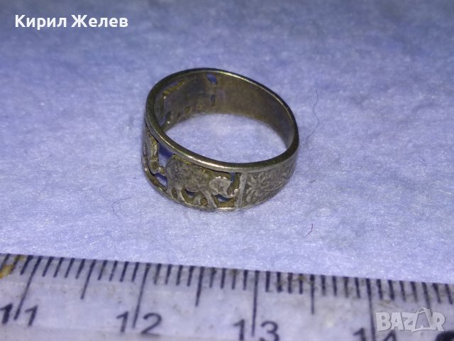 СТАРИНЕН СРЕБЪРЕН РЯДЪК ПРЪСТЕН с 3 СЛОНЧЕТА ОКСИДИРАНО СРЕБРО IXAC 925 АВТОРСКА РЪЧНА РАБОТА 40001, снимка 8 - Антикварни и старинни предмети - 42762987
