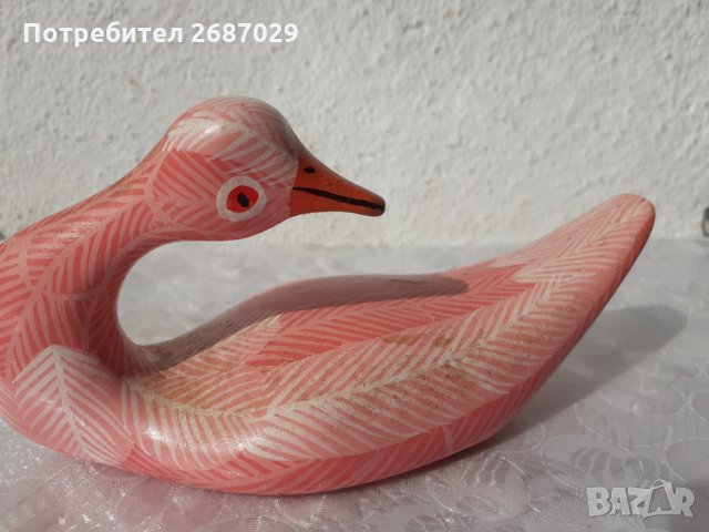 Авторска дърворезба - розова птица, снимка 6 - Статуетки - 34514213