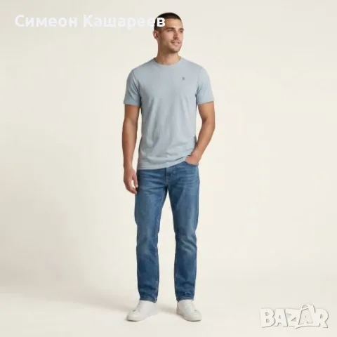 Мъжка тениска G-Star RAW, Светлосин меланж
