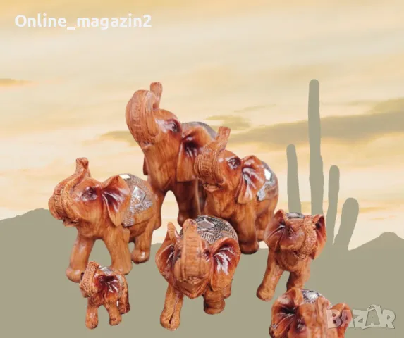 Комплект от 7 слончета за щастливи моменти и благополучие, снимка 1