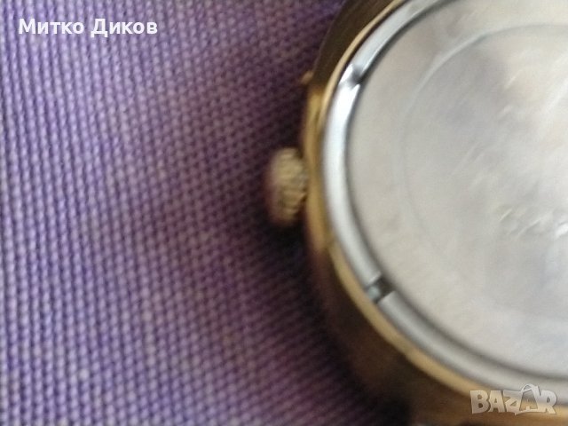 Часовник Slava Слава СССР златно покритие 10 Au 25 jewels камъка датник от соца автоматичен работи, снимка 7 - Мъжки - 39921060