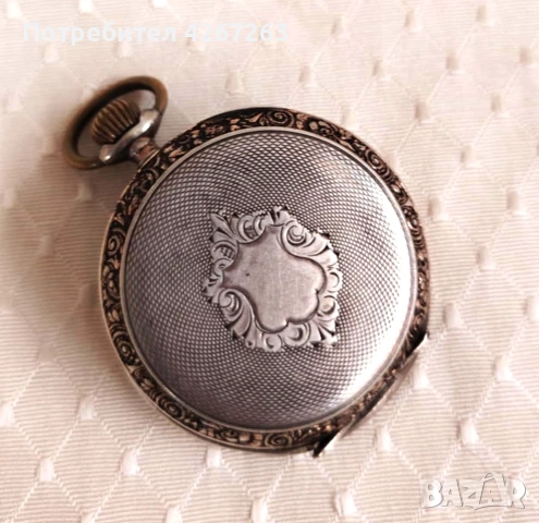 Старинен мъжки джобен часовник сребро 800, снимка 7 - Антикварни и старинни предмети - 52665635