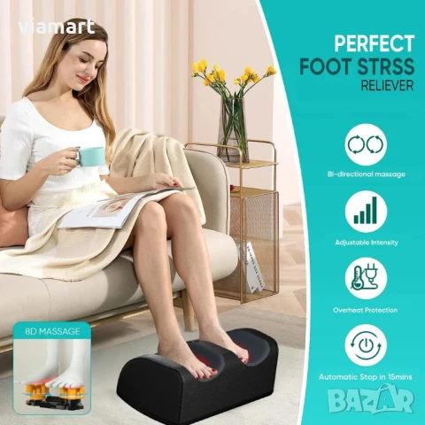 Масажор за стъпала и прасци MARFLY, 12 масажиращи топки, загряваща функция, автоматично изключване, снимка 6 - Масажори - 50526849