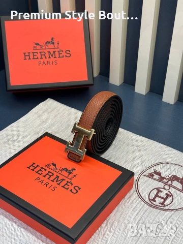 Колани hermes от естествена кожа в кутия 2см, снимка 2 - Колани - 53933169