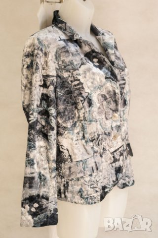 Дамско сако в сиви, сини и бели нюанси Margo Collection, снимка 4 - Сака - 38384038