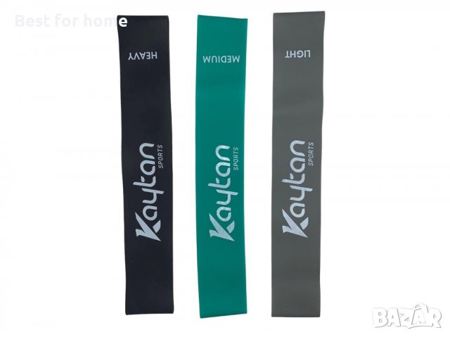 Комплект от 3 фитнес ластика в практича чанта от Kaytan спорт, снимка 5 - Фитнес уреди - 36754680