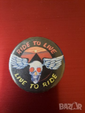 Тематична брошка Ride to live Live to ride , снимка 2 - Колекции - 40573601