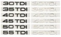 Емблема 30TDI 35TDI 40TDI 45TDI 50TDI 55TDI за Ауди Черна Хромирана, снимка 1