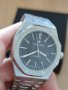 Нов Мъжки Часовник AP Audemars Piguet Сребрист с Черно Лице Механичен Автоматичен Самонавиващ, снимка 5