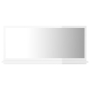 vidaXL Огледало за баня, бял гланц, 80x10,5x37 см, ПДЧ（SKU:804577