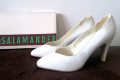 Бели официални кожени обувки Salamander № 39, UK 6 - нови, снимка 1 - Дамски обувки на ток - 36539902