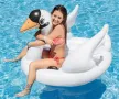 Детски надуваем дюшек Swan Ride-on Intex, 130 x 102 x 99 см, PVC, бял, снимка 1