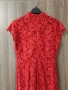Червена официална дантелена рокля, снимка 2
