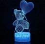  Романтичен подарък! 3D LED светещо мече с дистанционно, снимка 5