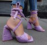 Сандали на ток - лилави - HL100, снимка 2