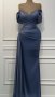 Бална рокля от сатен с 3 Д апликация в лилаво, снимка 1 - Рокли - 42847468