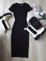 Черна рокля рипс по тялото H&M 