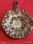 ВИНТИДЖ МЕДАЛЬОН ИНКРУСТИРАН с ЧЕРНИ КРИСТАЛИ ШЕСТОЪГЪЛНА ФОРМА 50716, снимка 7