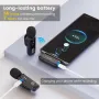 YEJATA Безжичен микрофон с цифров дисплей за батерията - 2 броя USB-C мини микрофон, снимка 5