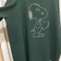 Макси oversize блуза туника със Снупи, тъмнозелена, снимка 3