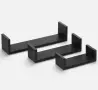 Стенни рафтове от MDF, черен дъб – 3 бр., снимка 1