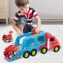 LEYAOYAO Камион с 4 противопожарни коли със светлини и звуци, играчка за малки деца, снимка 7