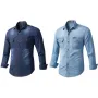 Ежедневна мъжка дънкова риза с дълъг ръкав, 2цвята , снимка 1